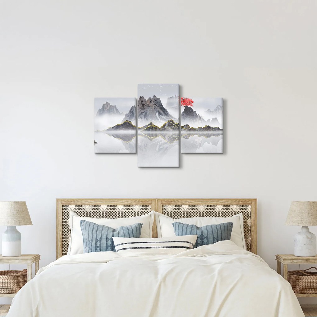 Kép - Hegyek a ködben (90x60 cm)