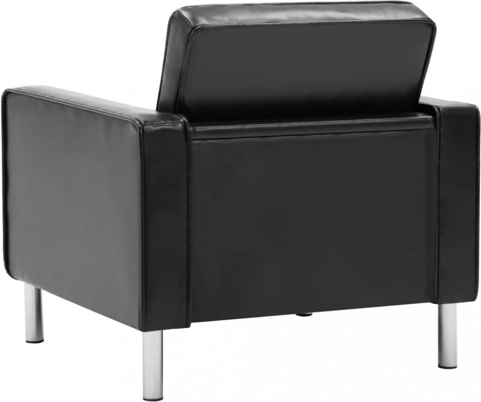 fekete műbőr fotel 75 x 70 x 75 cm