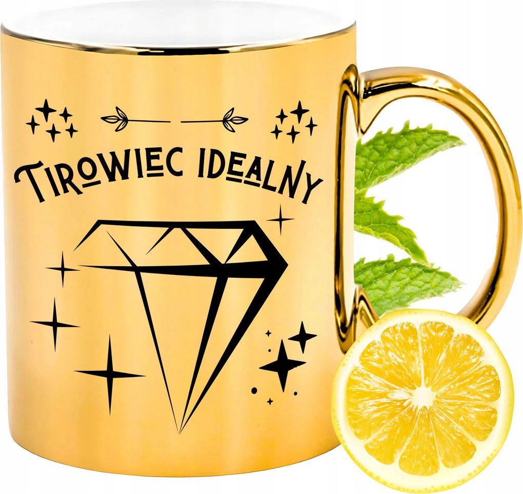 Prémium Arany Csillogó Bögre Teherautó Ajándék Nyomtatott Fotóval