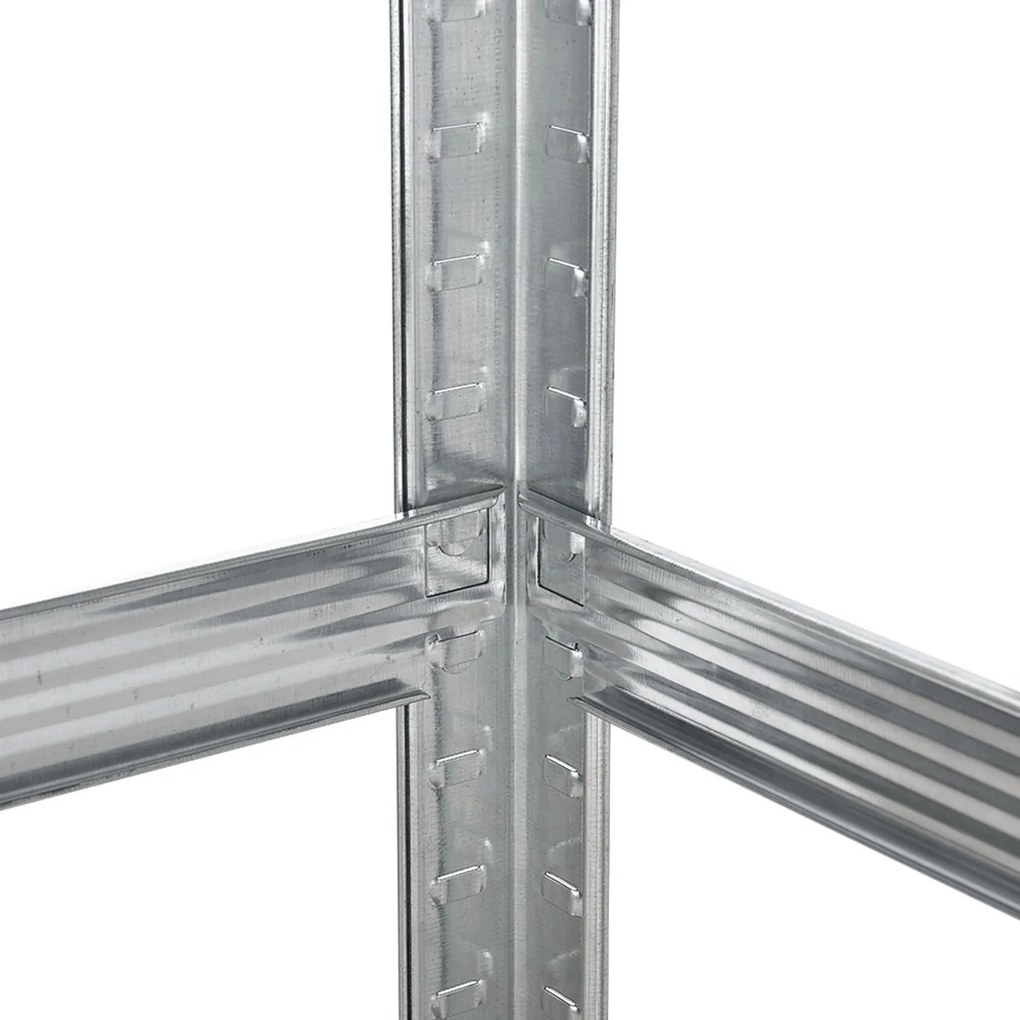 Juskys 2 darabos polc szett - 160x80x40 cm - ezüst