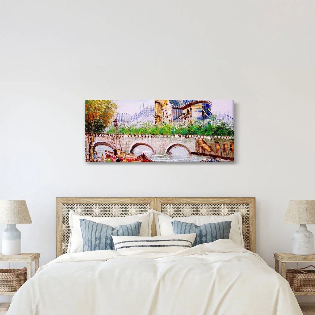 Kép - Olajfestmény a városról (120x50 cm)