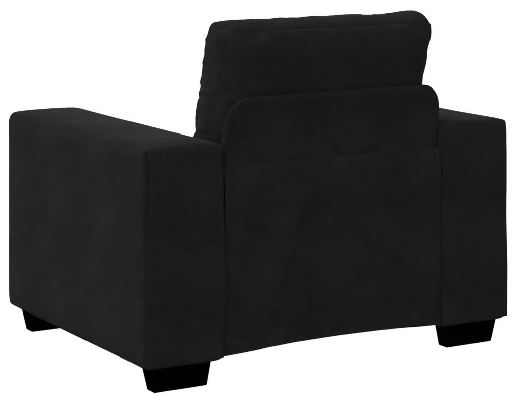 Kanapé Szett párnával 3 pcs Fekete 221 x 78 x 80 cm Bársony