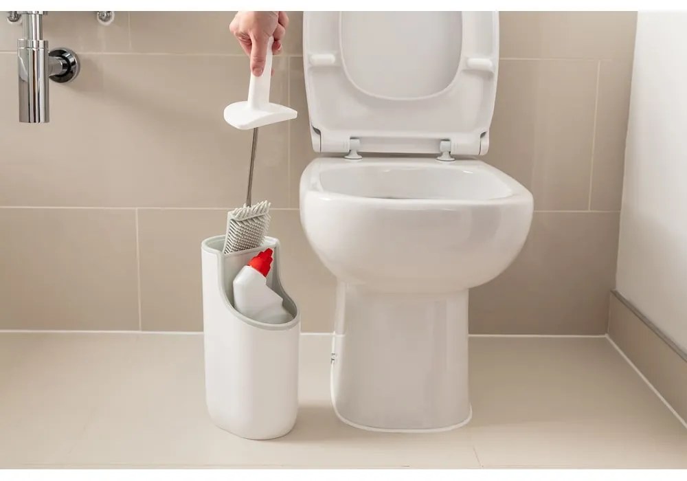 Premium világosbézs wc-kefe tárolóhellyel - Addis