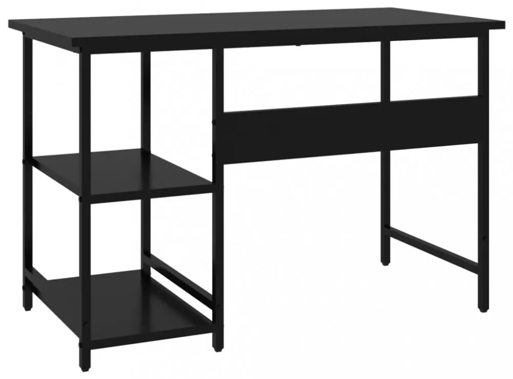 fekete MDF és fém számítógépasztal 105 x 55 x 72 cm