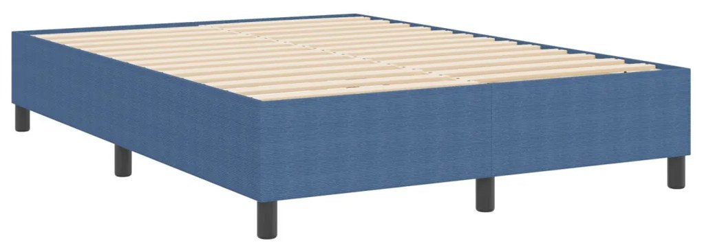 Boxspring Ágy Kék 160x200 cm Corduroy Szövet