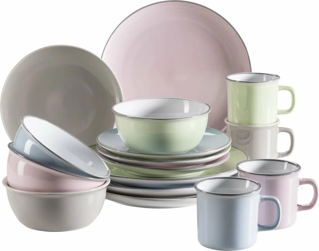 Mäser 16 darabos MAILA étkészlet – világoskék mix