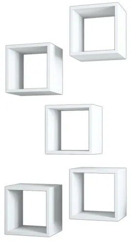 KÉSZLET 5x Fali polc BOX fehér