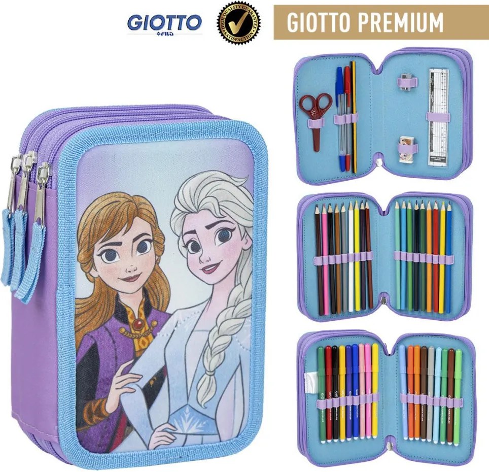 Disney Jégvarázs Sisters tolltartó töltött 3 emeletes Giotto