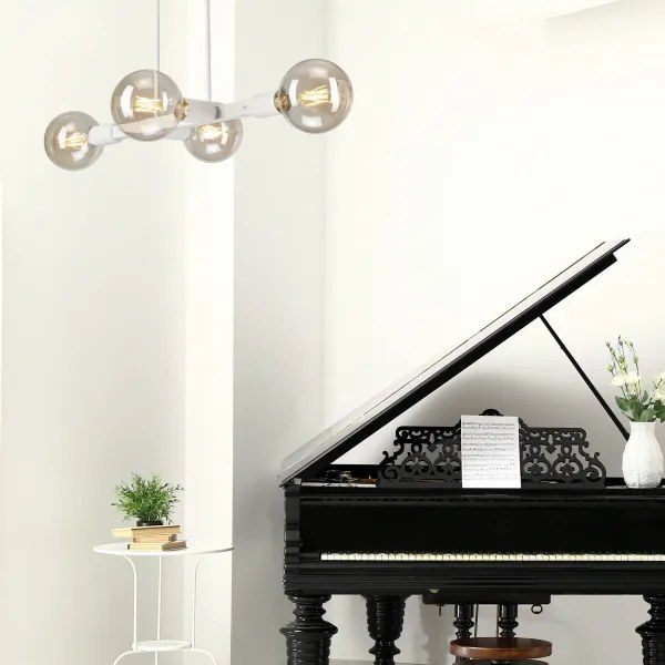 Csillár rúdon ASTRID 4xE27/60W/230V fehér