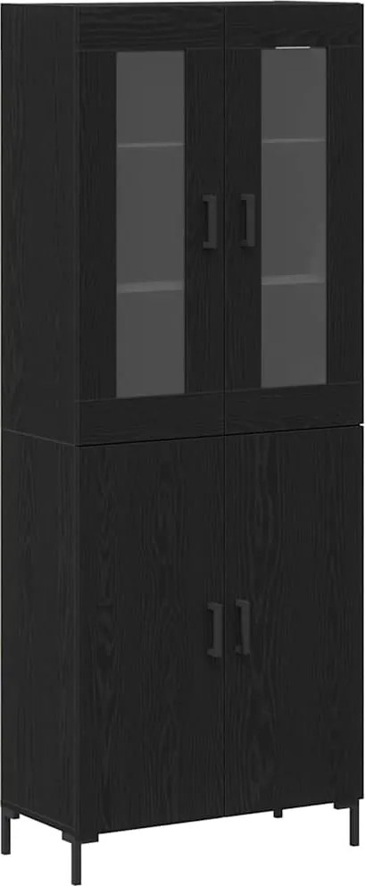 vidaXL Magasfiú 2 pcs Musta tammi 69,5 x 34 x 180 cm Faanyag