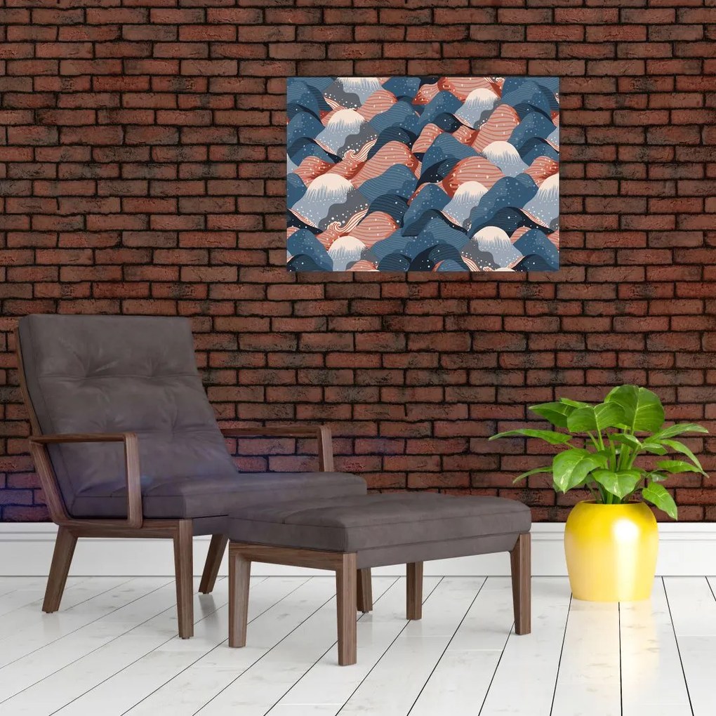 Kép - Hullámok és dombok (üvegen) (70x50 cm)