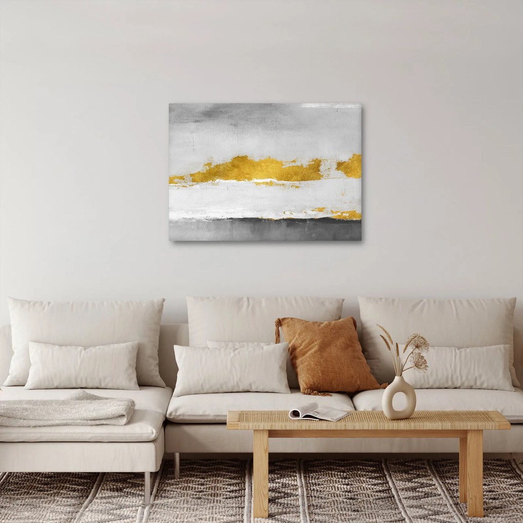 Kép - Arany és szürke vonások (70x50 cm)