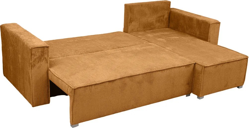 Mustársárga sarokkanapé SMART COSARO, kétoldalas + 2 párna INGYEN