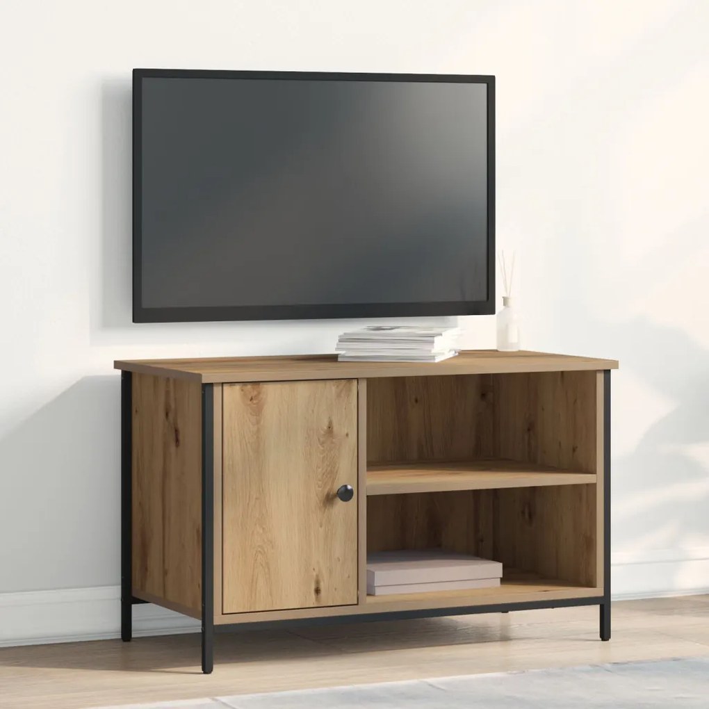 TV szekrény Mesteri tölgy 80x40x50 cm Mérnöki fa és acél