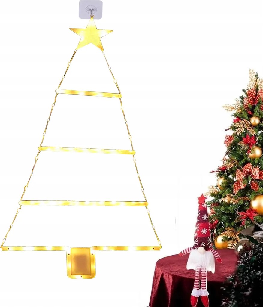 fény led karácsonyfa lámpák meleg fehér ablak fényfüzér