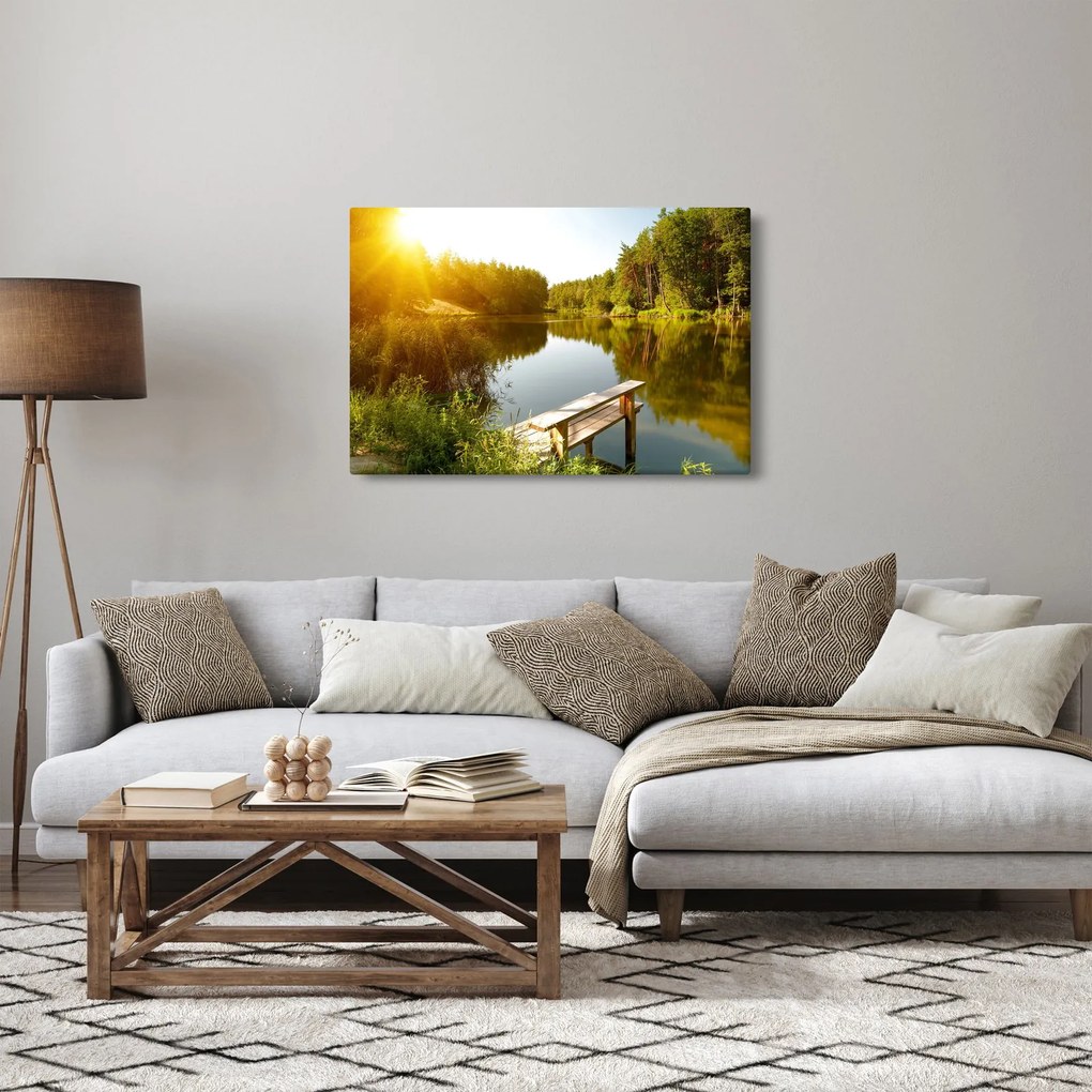 Kép - Tó az erdőnél (90x60 cm)
