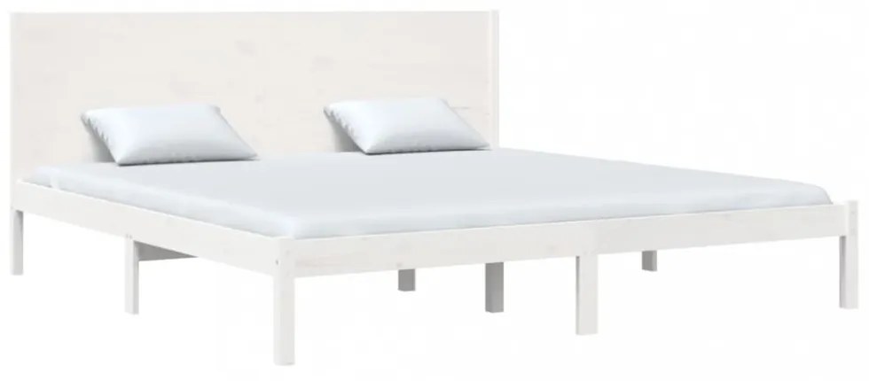 fehér tömör fenyőfa ágy matrac nélkül 200 x 200 cm