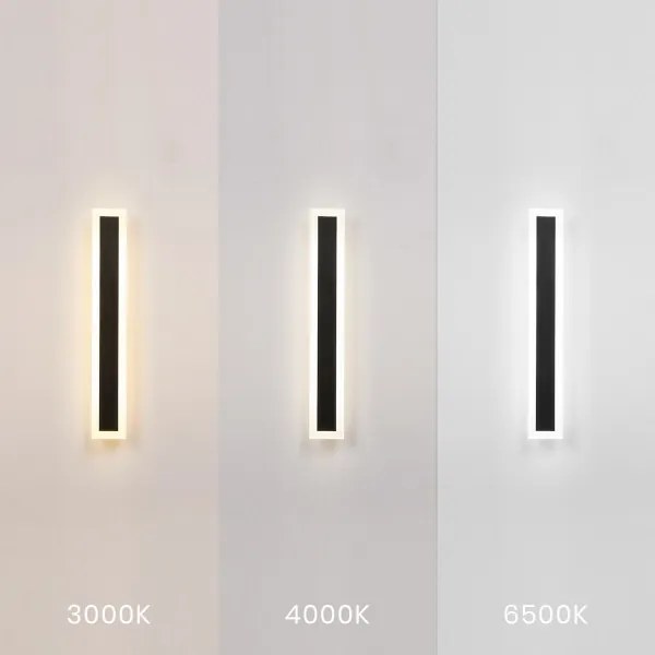 LED kültéri fali lámpa WOW LED/20W/230V 3000/4000/6500K 60 cm IP54 fekete