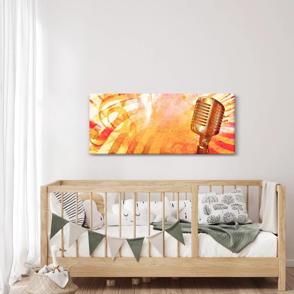 Kép - Retro mikrofon (120x50 cm)