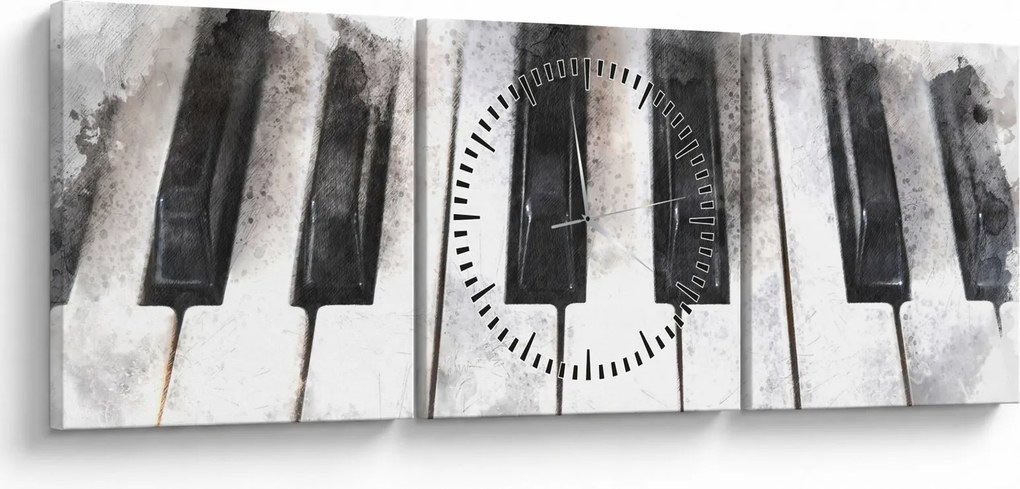 Kép - Zongora, akvarell (órával) (90x30 cm)