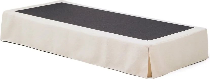 Fehér kárpitozott egyszemélyes ágy ágytámla nélkül 90x200 cm Jaira – Kave Home