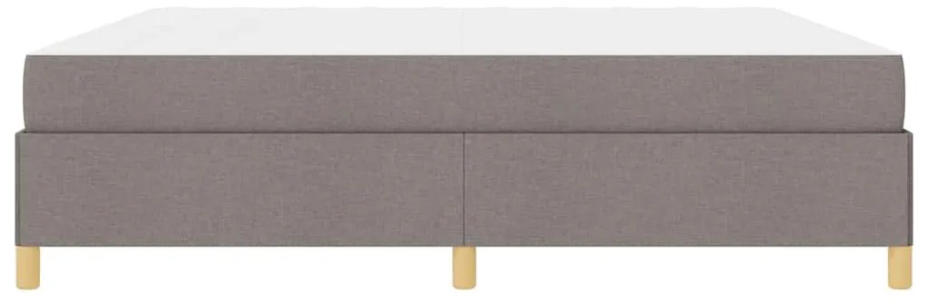 Boxrugós ágy matracmal Taupe és fehér 200 x 200 cm szövet