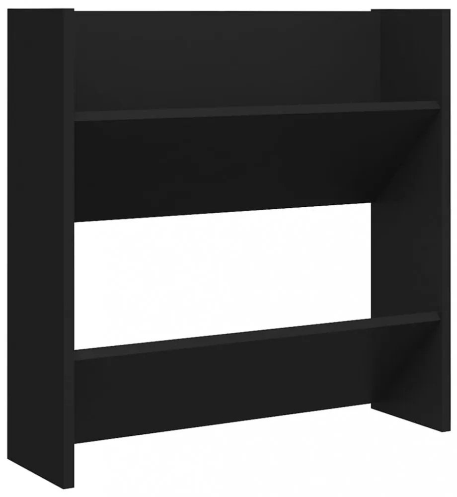 4 db fekete szerelt fa fali cipősszekrény 60 x 18 x 60 cm