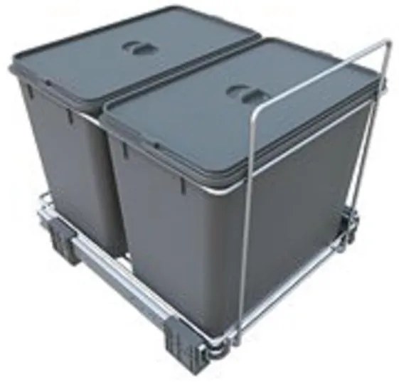 Hulladékgyüjtő, Elletipi ECOFIL, szelektív szürke, 2*18L