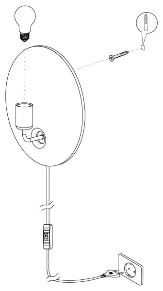 Eglo 98379 - GASCUERIA fali lámpa 1xE27/60W/230V