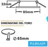 UNIVERSO Vizzáró süllyesztett lámpatest 1xPAR16 foglalat nélkül IP44 Fekete D85x32mm Kivágás:D65mm