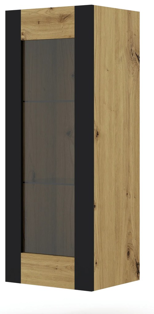 Fali vitrin Montana (artisan tölgy + matt fekete). Akció -17%. 1085841