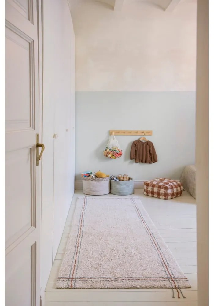 Krémszínű mosható kézi szövésű pamut futószőnyeg 80x230 cm Cuisine Natural – Lorena Canals