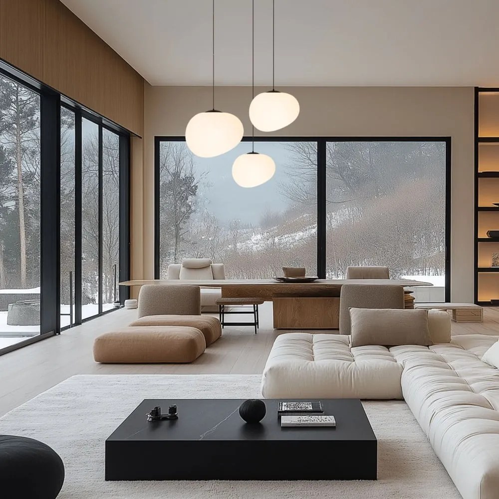 Fekete-fehér függőlámpa ø 25 cm Stones – Candellux Lighting