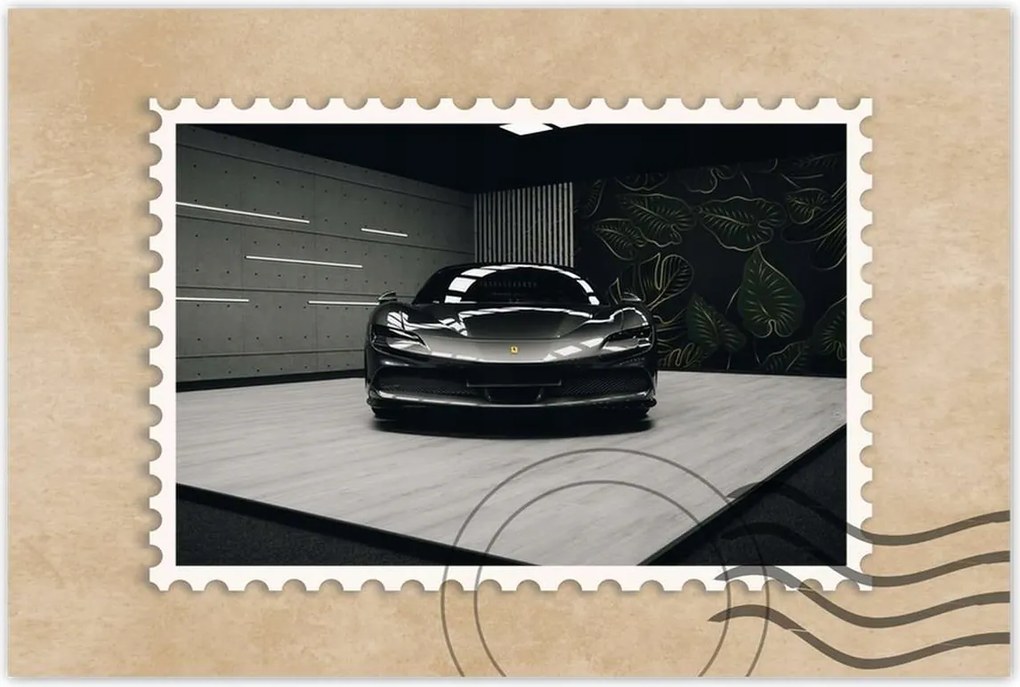 Poszterek 90x60 Fekete Ferrari Autó