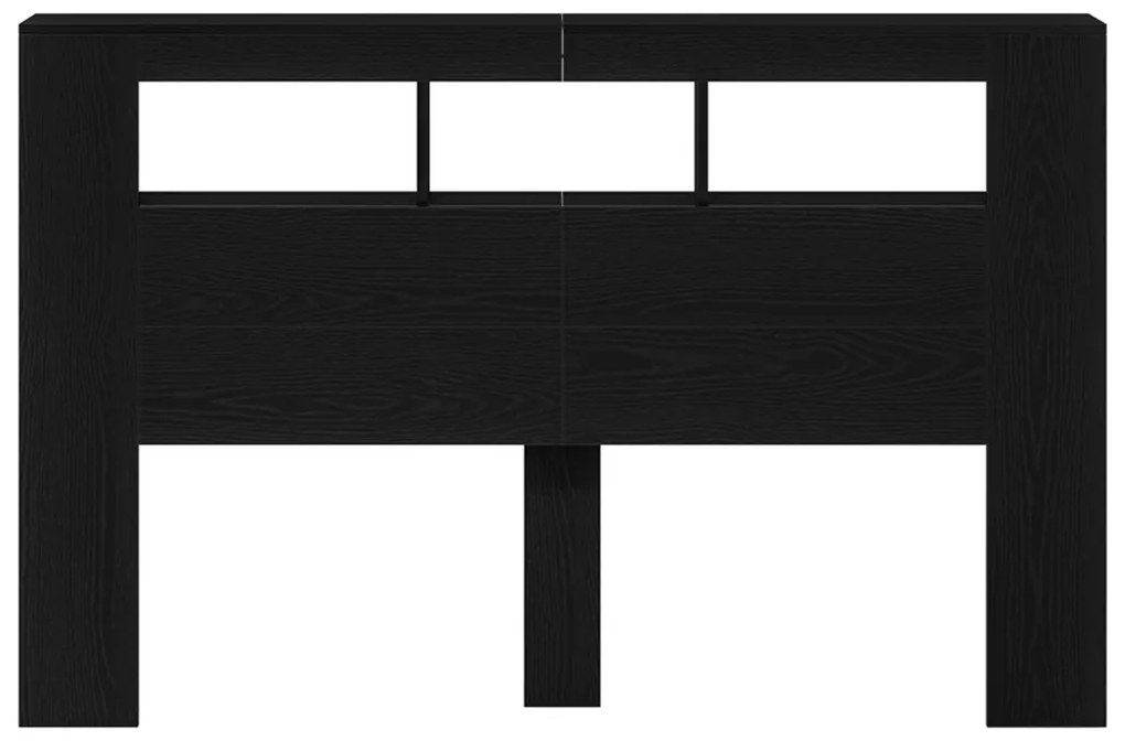 LED Fejtábla Fekete Tölgy 160x18,5x45 cm Mérnöki Fa
