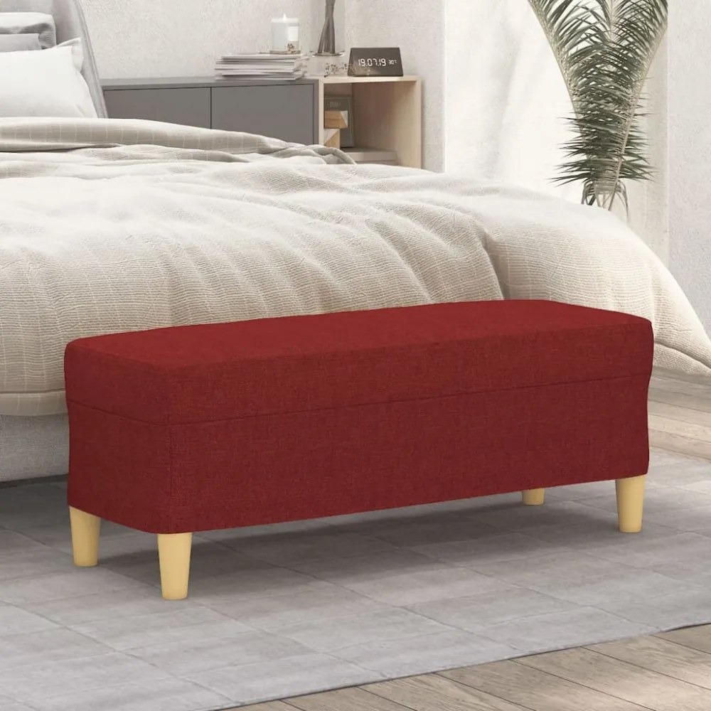 bordó szövet pad 100 x 35 x 41 cm