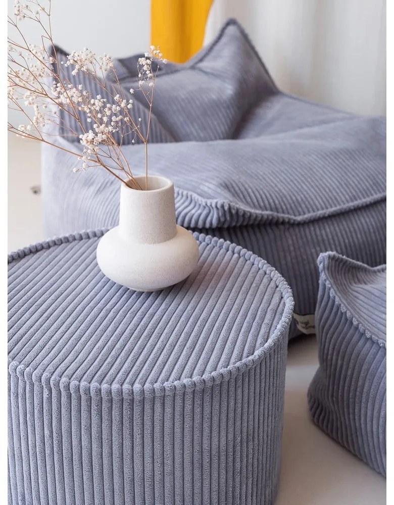 Kék kordbársony gyerek puff – Wigiwama