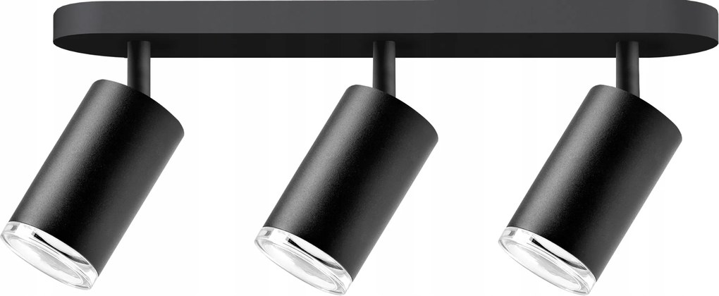 Fali-mennyezeti lámpa. Torino 3xGU10 IP44 fekete fröccsenő víz ellen védett