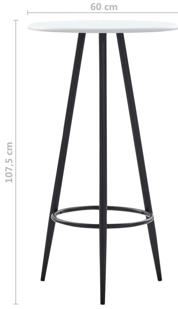 Fehér MDF bárasztal 60 x 107,5 cm