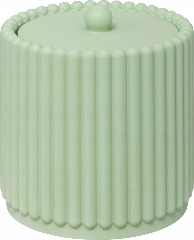 Fürdőszobai Törlőkendőtartó Zöld Bordázott Fedővel 11X10 CM Bonbon