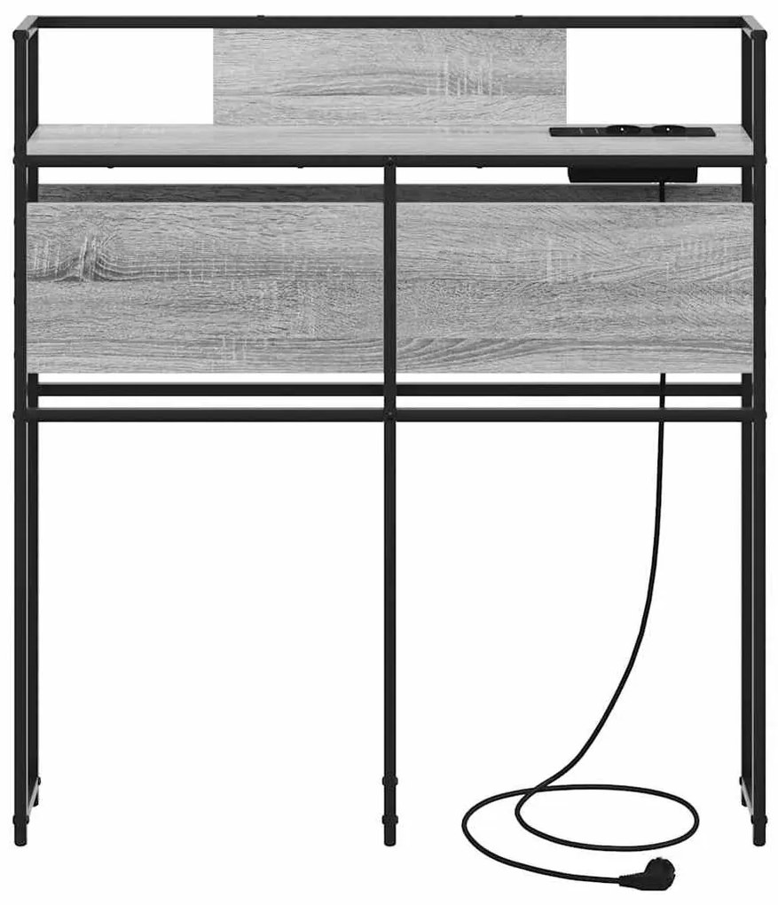 Tároló fejtámla polcokkal Szürke sonoma 100 cm Faanyag