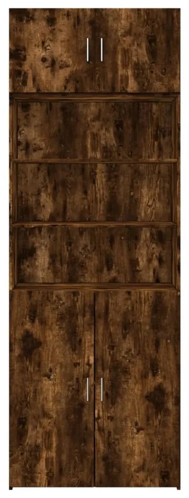 füstös tölgy színű szerelt fa tárolószekrény 80 x 42,5 x 225 cm