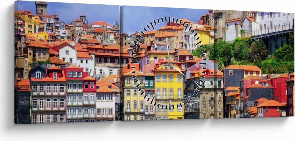 Kép - Ribeira, Portugália (órával) (90x30 cm)