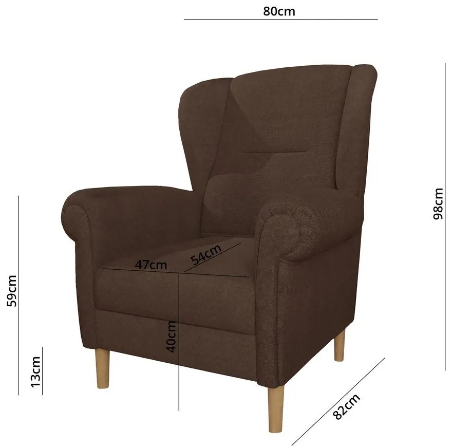 Sötétbarna füles fotel Swan – Ropez