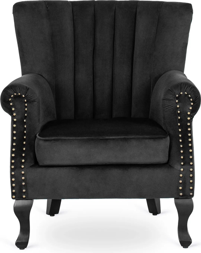 Fotel fekete bársony kárpittal – MALLO