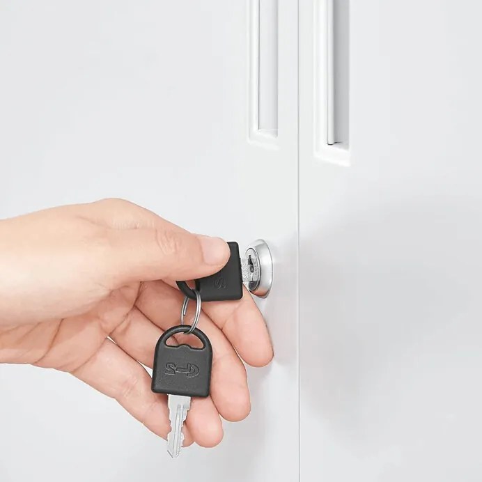 Komód 80x40x90 cm, fém, fehér, AUS-E1113 WT