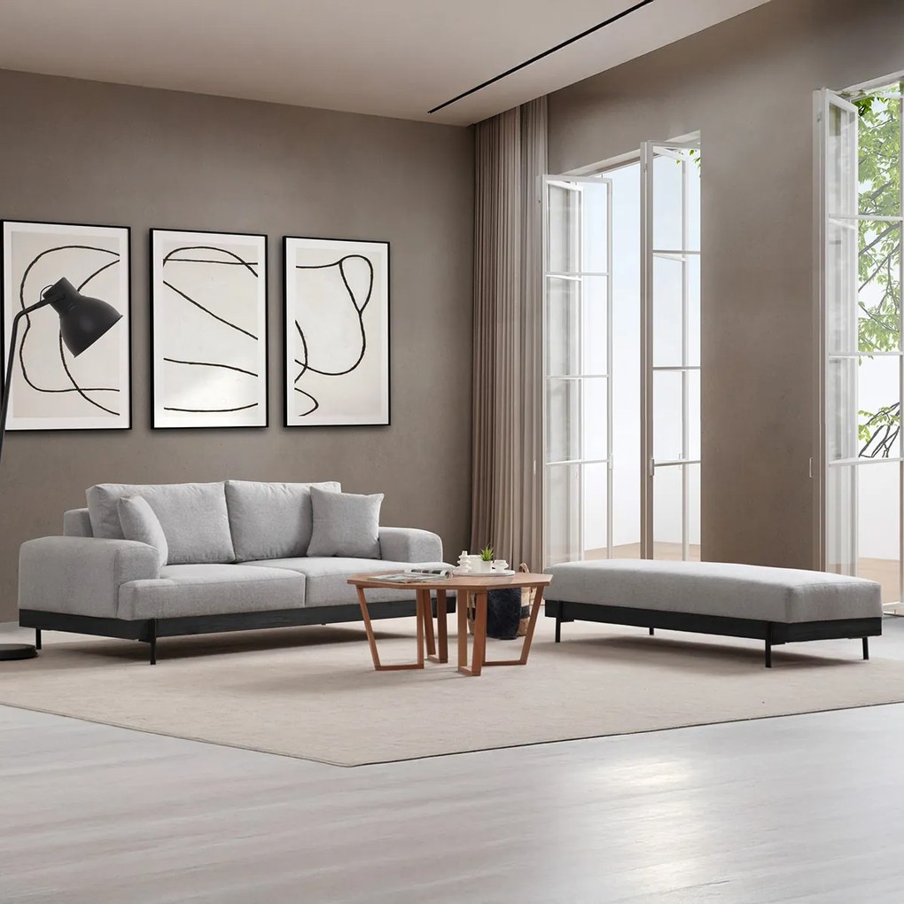 Eti Black Pouffe Grey zsámoly