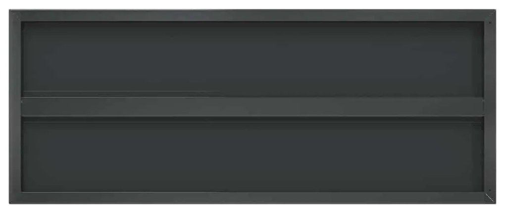 2 db fekete rozsdamentes acél fali polc 100 x 40 x 3 cm