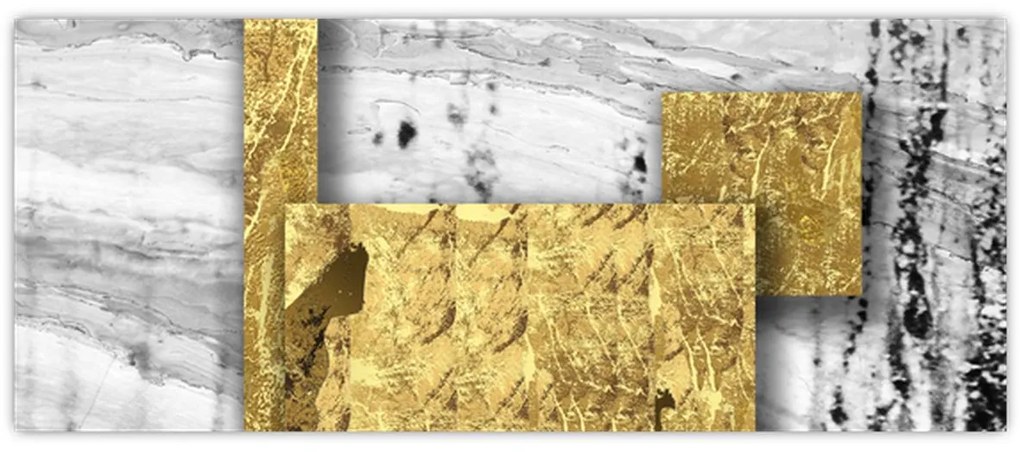 Kép - Arany négyzetek N⁰1 (120x50 cm)