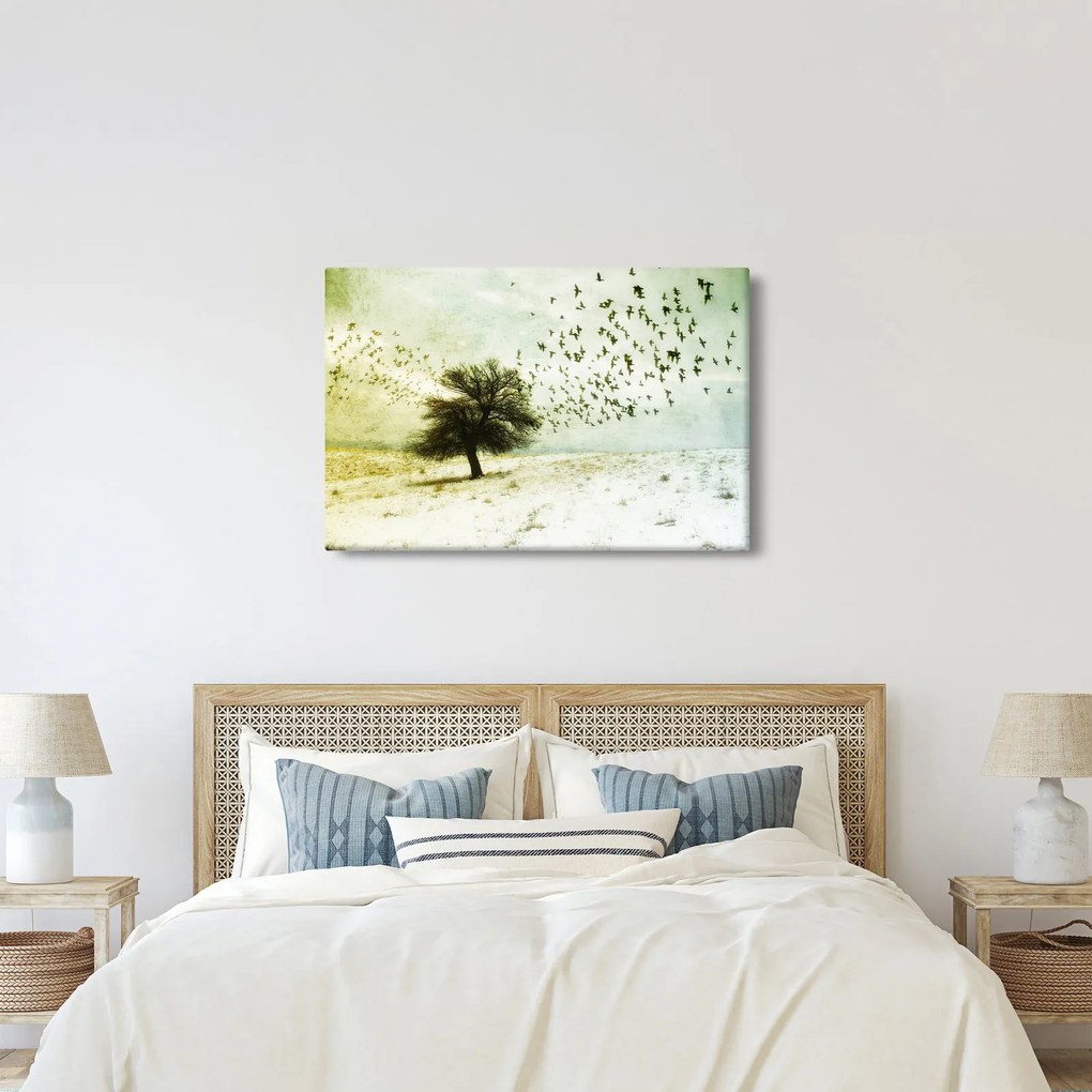 Kép - Festett madárállomány (90x60 cm)